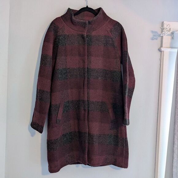 NWT Kenar Wool Jacket Lightweight Sweater Buffalo Plaid Winter Cozy Size M - Picture 2 of 9